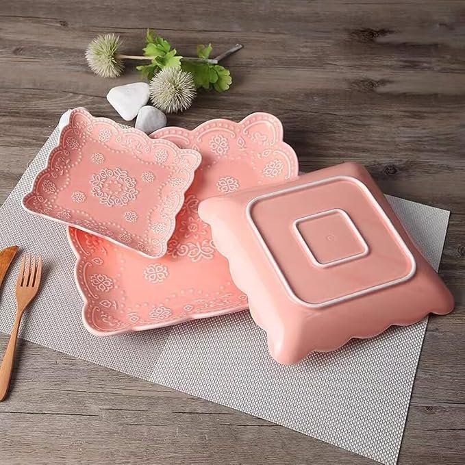Pink Lace Ceramic Plate, 6 Inch - Image 2