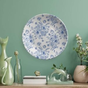 Blue Floral Decorative Wall Plate, 10 Inch