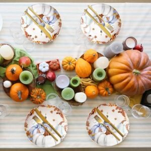 Thanksgiving Ceramic Dinner Plates, Set of 4