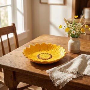 Vintage Sunflower Ceramic Plate