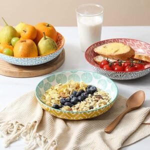 Ceramic Pasta Bowls, Set of 6