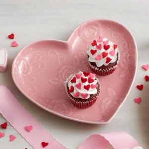 Pink Heart Ceramic Plate