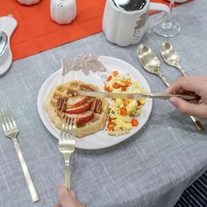 White Pumpkin Ceramic Plates, Set of 4
