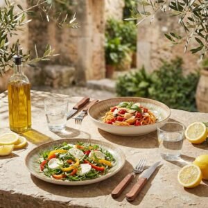 Rustic Ceramic Dinner Plates, Set of 4